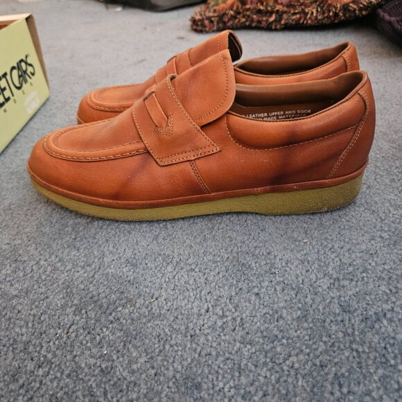 1970s 80s Vintage Leather Deadstock Street Car Rust Dolphin Slip On Size 11WW - Picture 2 of 8